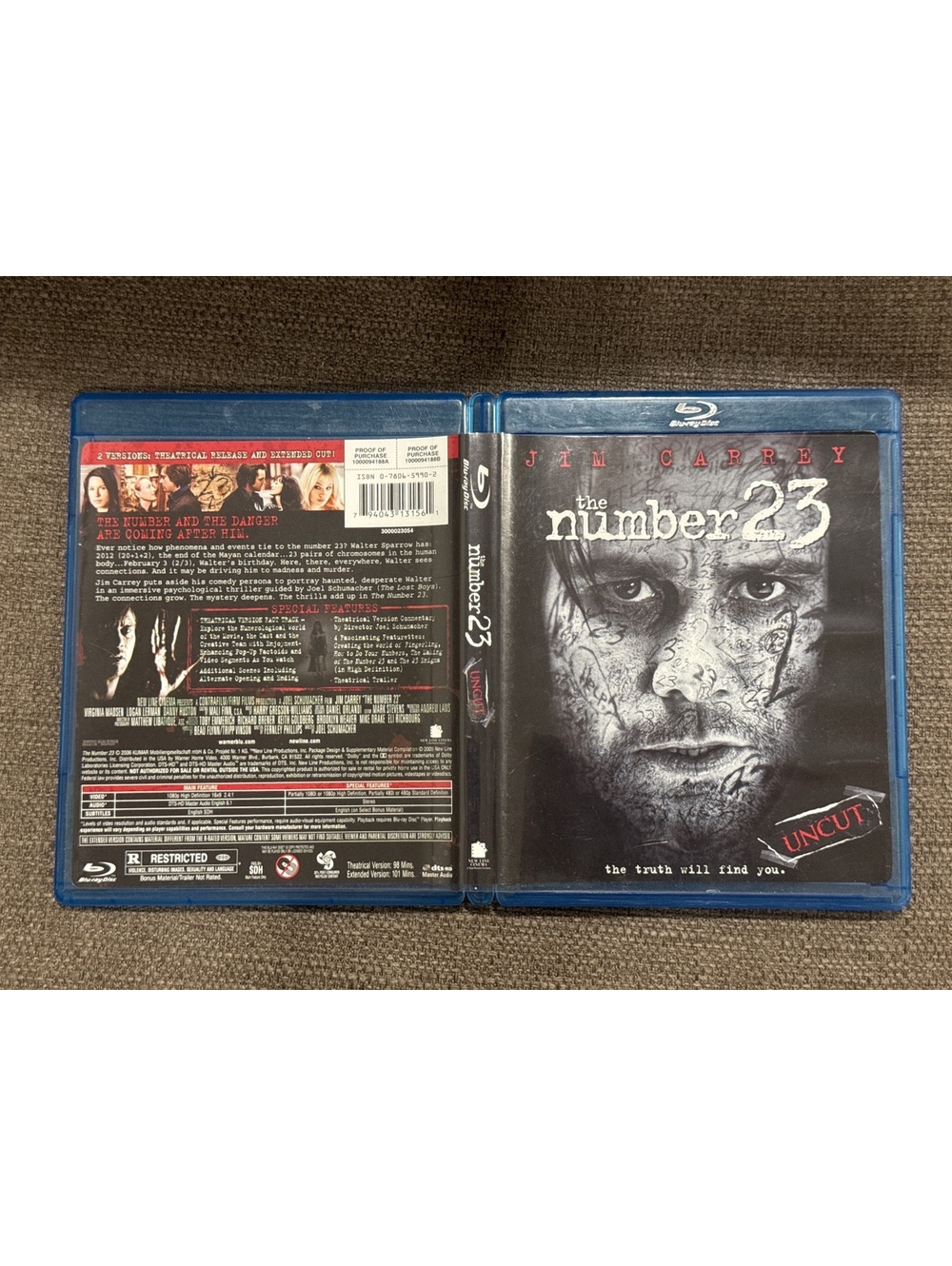 The Number 23 Blu-ray 2009 Jim Carrey